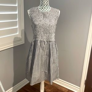 French Connection Navy/White stripe sleeveless dress 12 NWT